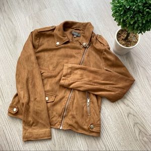 C&A Yessica women cropped faux-suede jacket camel